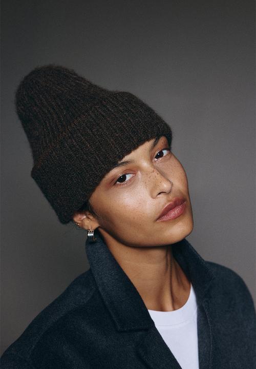 Soft-brushed beanie - brown - 1294163003