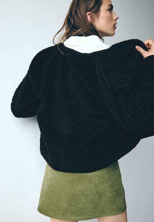 H&M - Teddy jacket - black