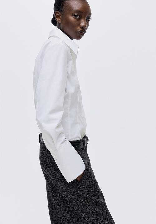 H&M - Fitted cotton shirt - white