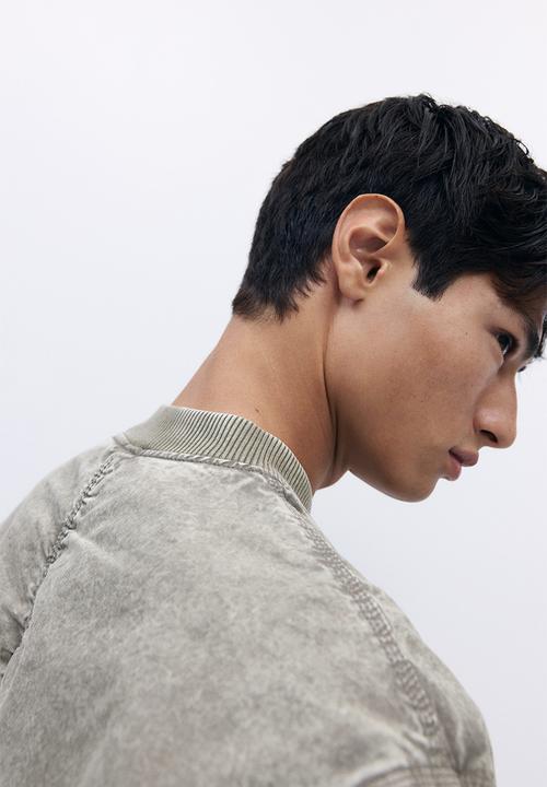 H&M - Washed bomber jacket - khaki green