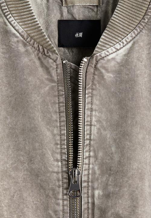 H&M - Washed bomber jacket - khaki green