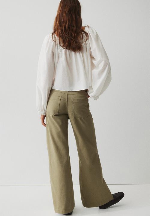 H&M - Cotton twill trousers - khaki green