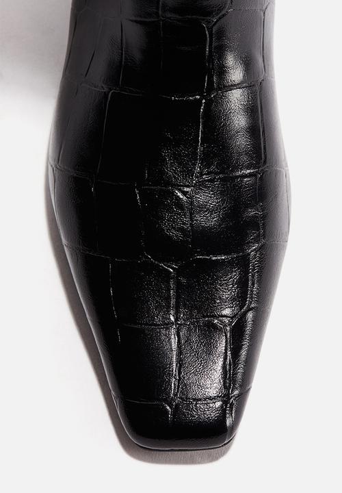 H&M - Knee-high boots - black/crocodile pattern