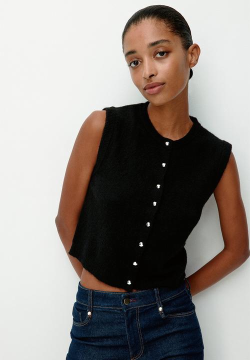 H&M - Knitted waistcoat - black