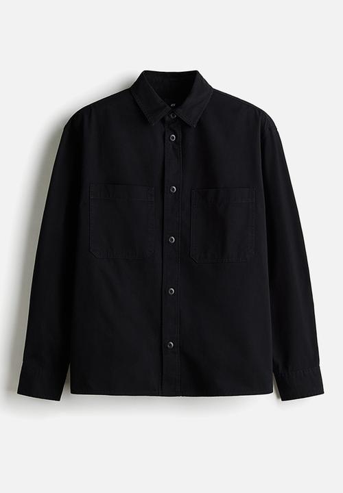 H&M - Relaxed fit twill overshirt - black