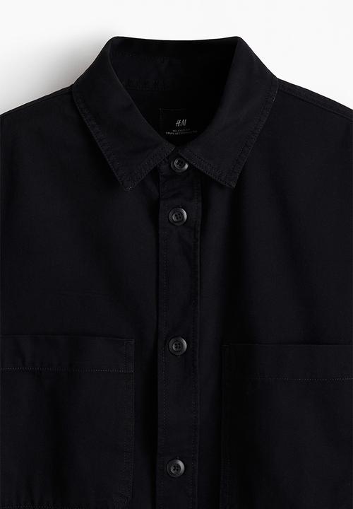 H&M - Relaxed fit twill overshirt - black