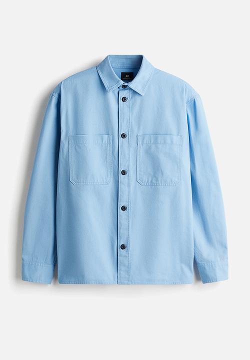 H&M - Relaxed fit twill overshirt - light blue