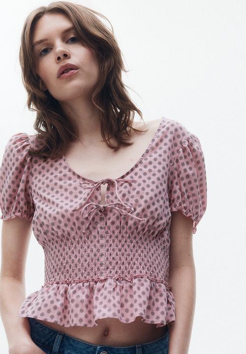 H&M - Peplum blouse - pink/patterned