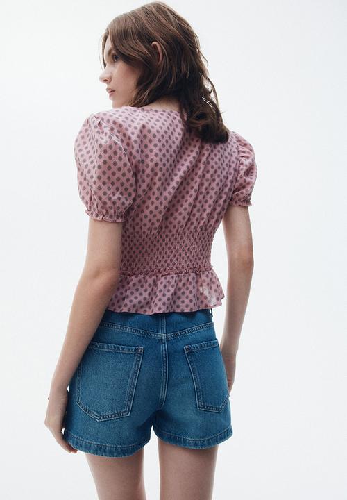 H&M - Peplum blouse - pink/patterned