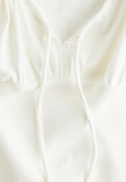 H&M - Drawstring-detail top - white