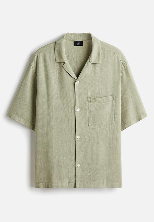 H&M - Regular fit linen-blend resort shirt - pistachio green