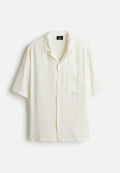 H&M - Regular fit linen-blend resort shirt - white