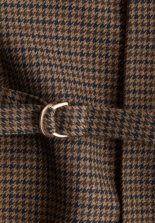 H&M - Belted blazer - dark beige/dogtooth pattern