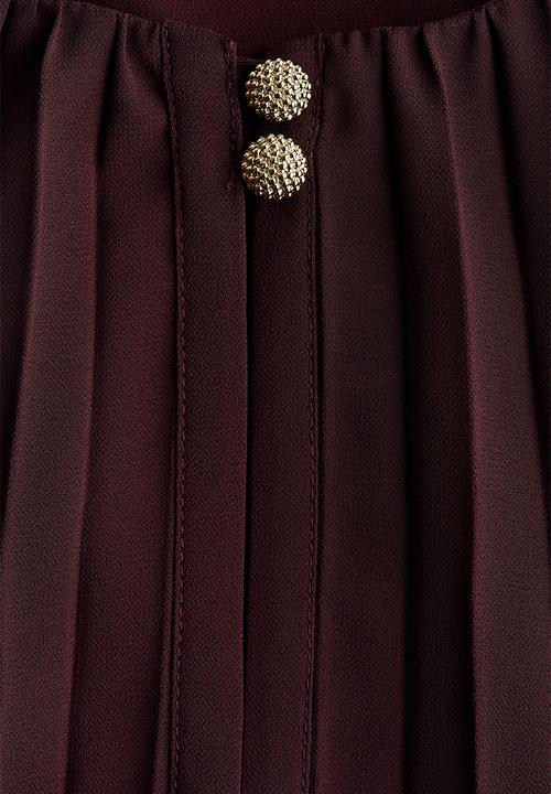 H&M - Pleated dress - burgundy