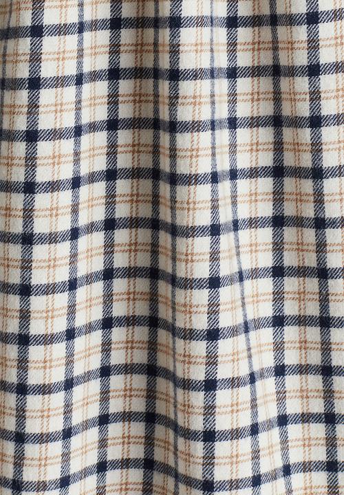 H&M - Flounce-detail blouse - light beige/checked