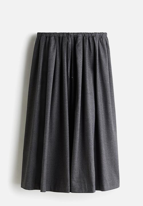 H&M - Flared skirt - dark grey marl