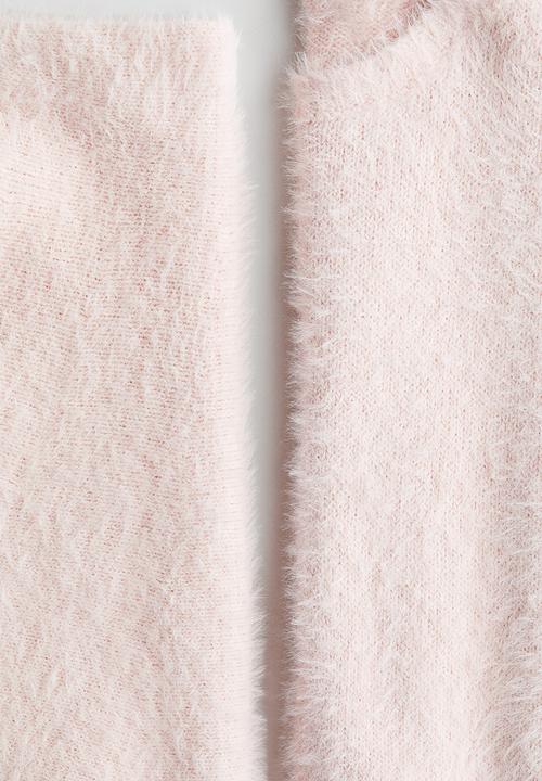H&M - 2-Piece fluffy-knit set - powder pink