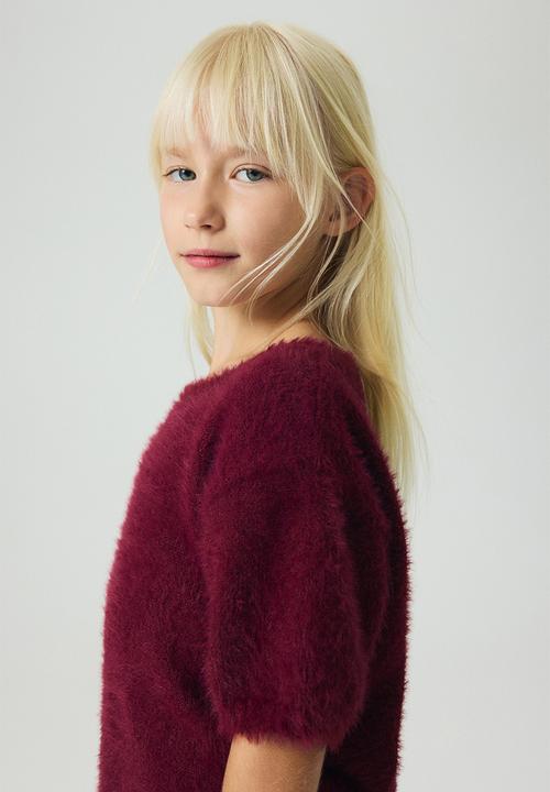H&M - 2-Piece fluffy-knit set - dark red