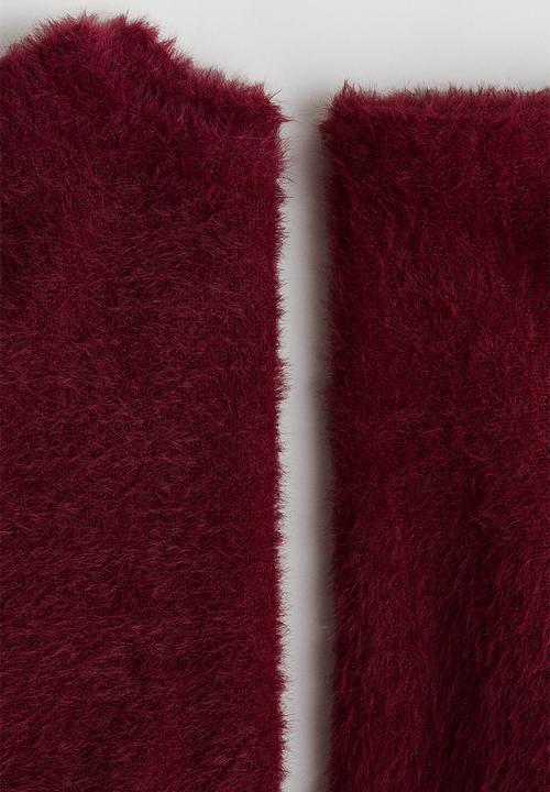 H&M - 2-Piece fluffy-knit set - dark red