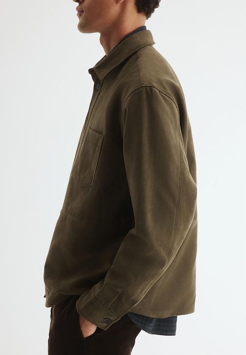 H&M - Regular fit overshirt - dark khaki green