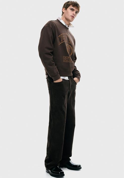 H&M - Loose fit sweatshirt - dark brown/new york