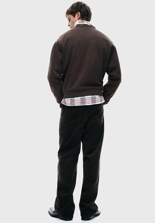 H&M - Loose fit sweatshirt - dark brown/new york