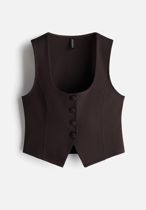 H&M - Jersey waistcoat - dark brown