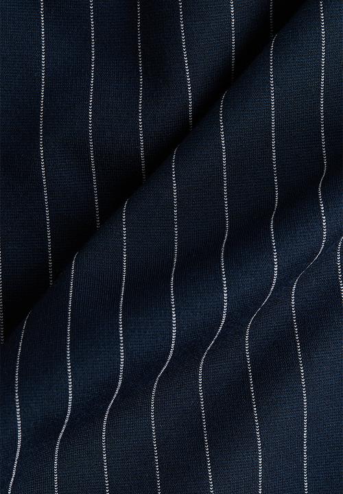 H&M - One-shoulder ponte di roma top - navy blue/pinstriped