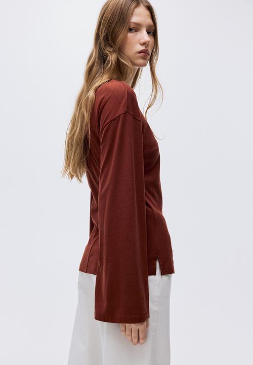 H&M - Long-sleeved top - rust red