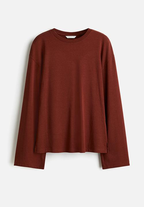 H&M - Long-sleeved top - rust red