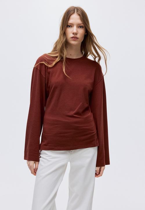 H&M - Long-sleeved top - rust red