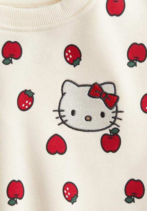 H&M - Printed sweatshirt - white/hello kitty