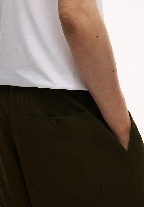 H&M - Relaxed fit trousers - dark khaki green