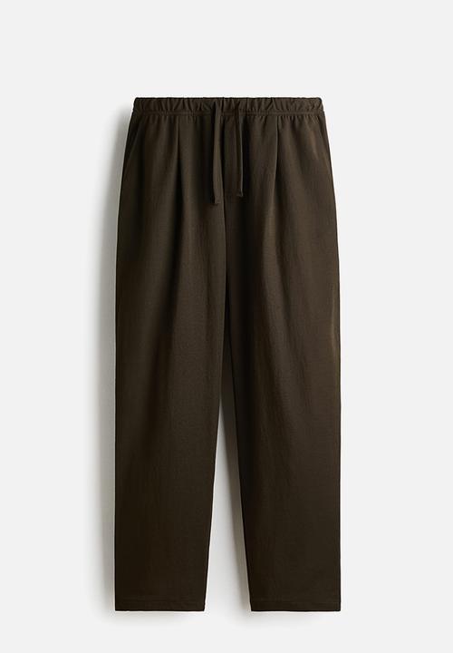 H&M - Relaxed fit trousers - dark khaki green