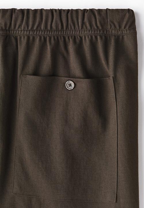 H&M - Relaxed fit trousers - dark khaki green