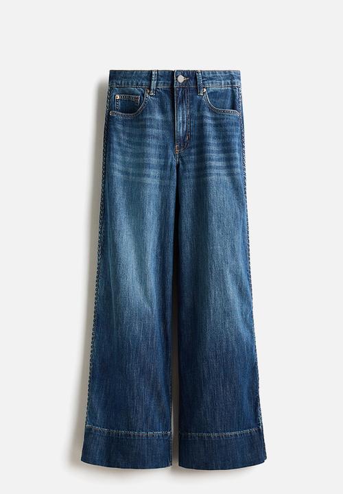 H&M - Wide high jeans - denim blue