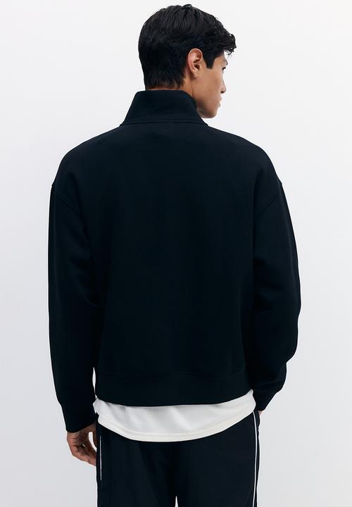 Loose fit zip-top sweatshirt - black/21 - 1315471001