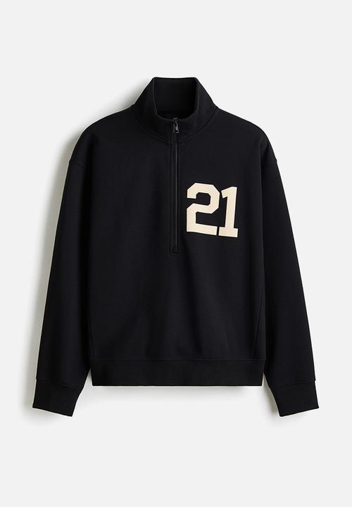 Loose fit zip-top sweatshirt - black/21 - 1315471001