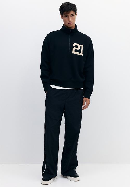 Loose fit zip-top sweatshirt - black/21 - 1315471001