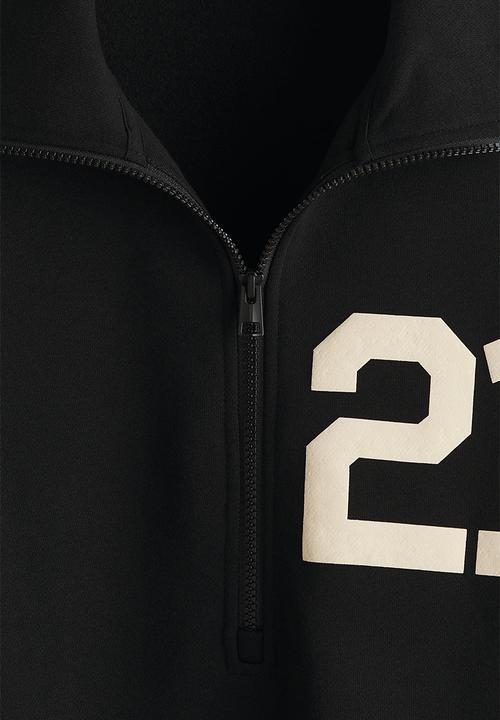 H&M - Loose fit zip-top sweatshirt - black/21