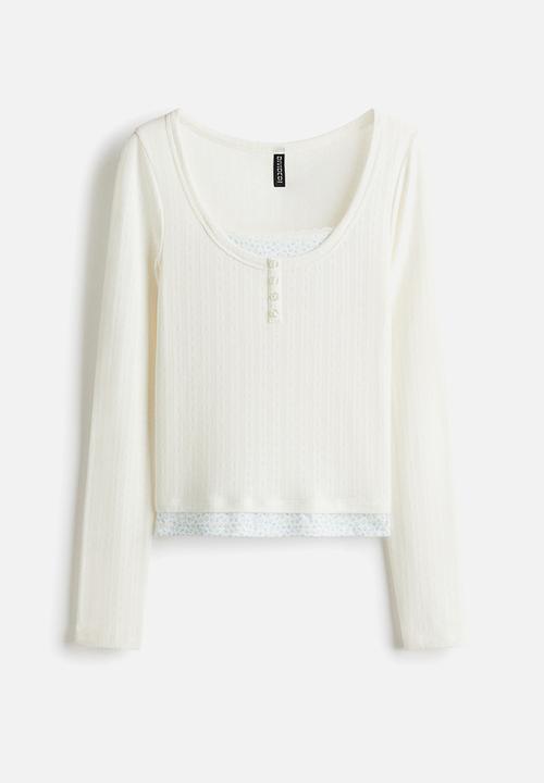 H&M - Layered-look top - white