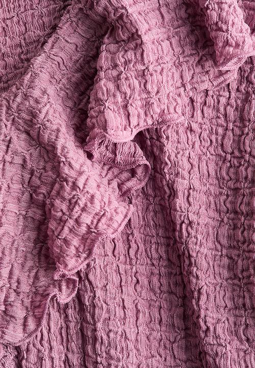 H&M - Frill-trimmed v-neck top - pink