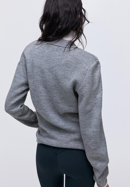 H&M - Shoulder-pad polo jumper - grey marl