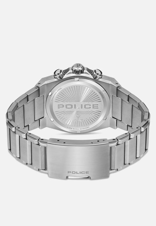 Police - Steel Case Green Dial Bracelet Strap - Silver