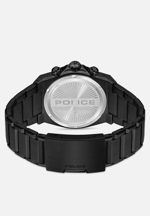 Police - IP Case Bl Dial teel Bracelet Strap - Black