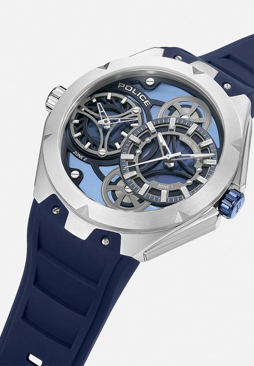 Police - Steel Case Blue Dial Blue Silicone Strap - Blue/Silver