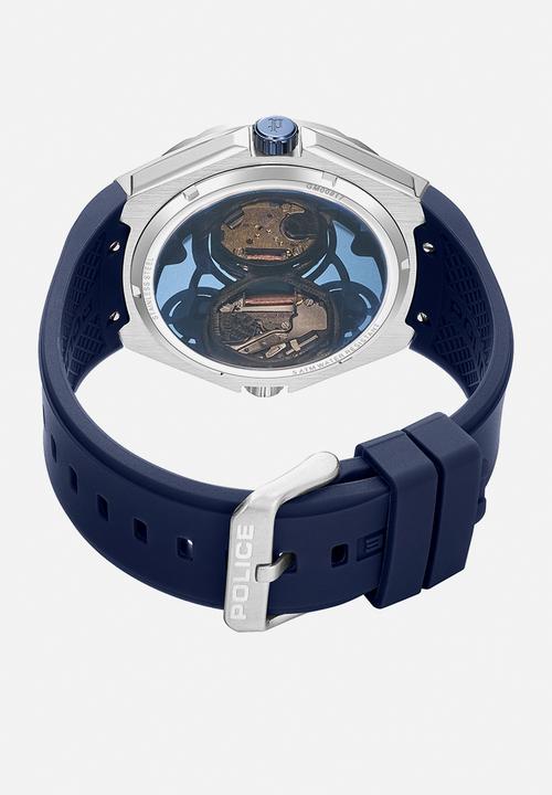 Police - Steel Case Blue Dial Blue Silicone Strap - Blue/Silver
