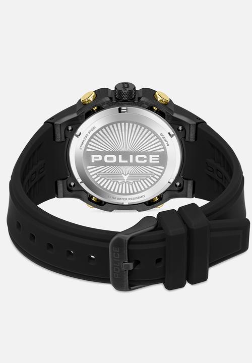 Police - IP Case Bl Dial IP Rubber Strap - Black