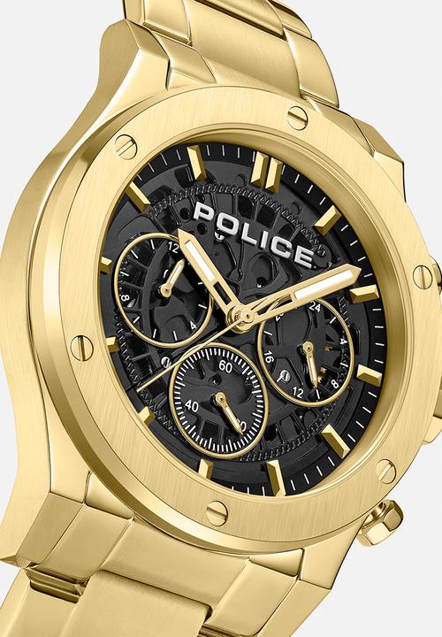 Police - IP Black Dial IPG Bracelet Strap - Gold/Black