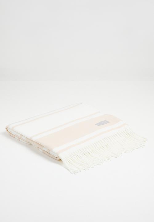 Haven & Earth  - Melody Stripe Throw - Bone/Natural